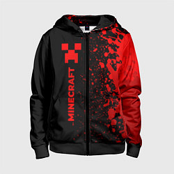 Детская толстовка на молнии Minecraft - red gradient по-вертикали