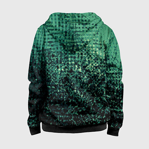 Детская толстовка на молнии Чёрно-зелёный абстракция с пятнами / 3D-Черный – фото 2