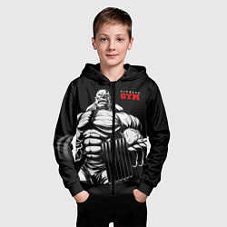 Толстовка на молнии детская Fitness GYM - jock, цвет: 3D-черный — фото 2