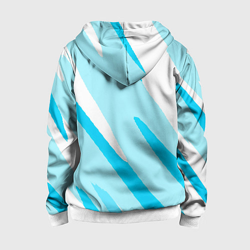 Детская толстовка на молнии Белый с голубым абстракция / 3D-Белый – фото 2
