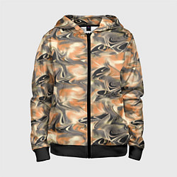 Толстовка на молнии детская Абстракция - закрученный узор, цвет: 3D-черный