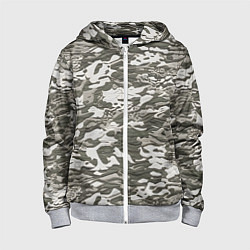 Толстовка на молнии детская Фактурный камуфляж, цвет: 3D-меланж