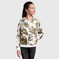 Толстовка на молнии детская Растения против зомби в бежевых тонах, цвет: 3D-белый — фото 2
