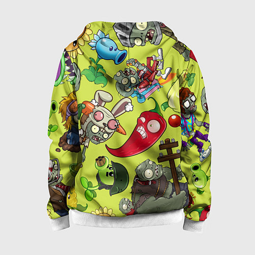 Детская толстовка на молнии Растения против зомби с героями / 3D-Белый – фото 2