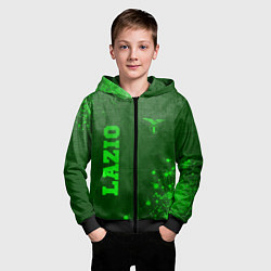Толстовка на молнии детская Lazio - green gradient вертикально, цвет: 3D-черный — фото 2