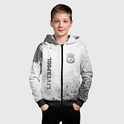 Толстовка на молнии детская Liverpool - white gradient вертикально, цвет: 3D-черный — фото 2
