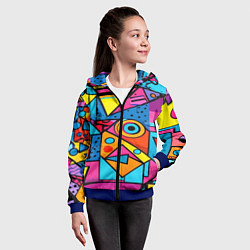 Толстовка на молнии детская Кислая геометрия, цвет: 3D-синий — фото 2