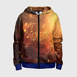 Толстовка на молнии детская Золотая блестящая текстура, цвет: 3D-синий