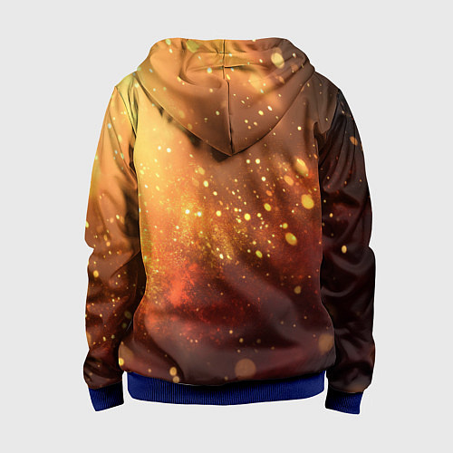 Детская толстовка на молнии Золотая блестящая текстура / 3D-Синий – фото 2