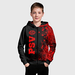 Толстовка на молнии детская PSV - red gradient по-вертикали, цвет: 3D-черный — фото 2