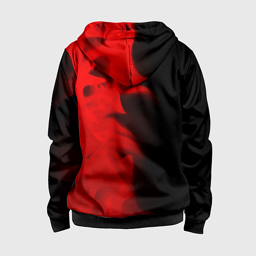 Детская толстовка на молнии Toyota - red gradient по-вертикали / 3D-Черный – фото 2