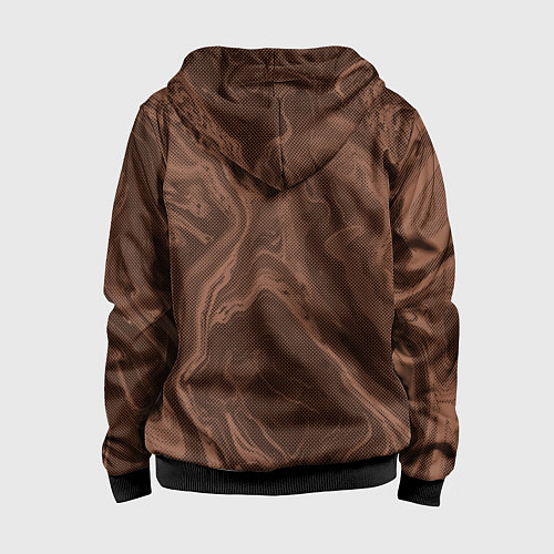 Детская толстовка на молнии Коричневый абстракция в точку / 3D-Черный – фото 2