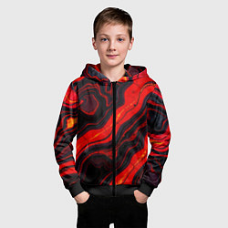Толстовка на молнии детская Срез магматической породы, цвет: 3D-черный — фото 2