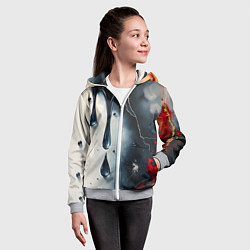 Толстовка на молнии детская Сюрреалистичная абстракция с каплями, цвет: 3D-меланж — фото 2