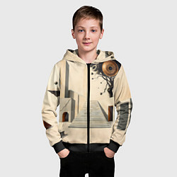 Толстовка на молнии детская Архитектурный сюр, цвет: 3D-черный — фото 2