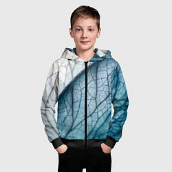 Толстовка на молнии детская Листья с прожилками, цвет: 3D-черный — фото 2