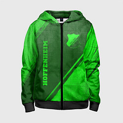 Толстовка на молнии детская Hoffenheim - green gradient вертикально, цвет: 3D-черный