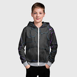 Толстовка на молнии детская Плита хай-тек текстура, цвет: 3D-меланж — фото 2