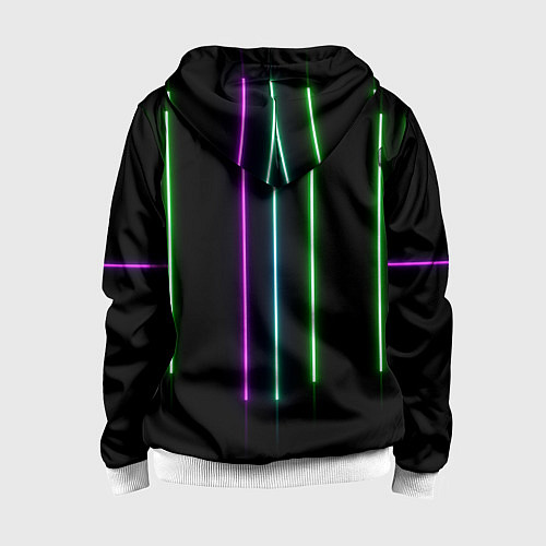 Детская толстовка на молнии Neon stripes / 3D-Белый – фото 2