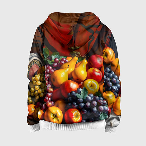 Детская толстовка на молнии Фруктовый натюрморт / 3D-Белый – фото 2