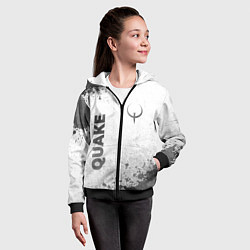 Толстовка на молнии детская Quake - white gradient вертикально, цвет: 3D-черный — фото 2