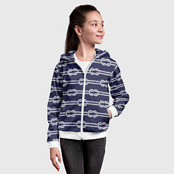 Толстовка на молнии детская Морские канаты, цвет: 3D-белый — фото 2