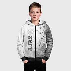 Толстовка на молнии детская Ajax - white gradient по-вертикали, цвет: 3D-черный — фото 2