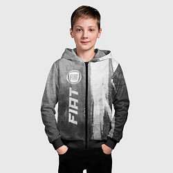 Толстовка на молнии детская Fiat - grey gradient по-вертикали, цвет: 3D-черный — фото 2