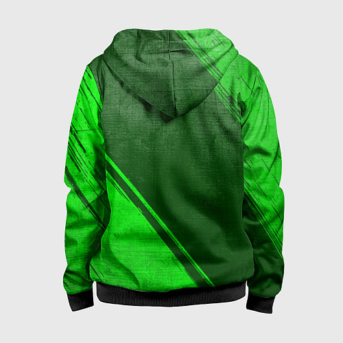 Детская толстовка на молнии Real Madrid - green gradient вертикально / 3D-Черный – фото 2