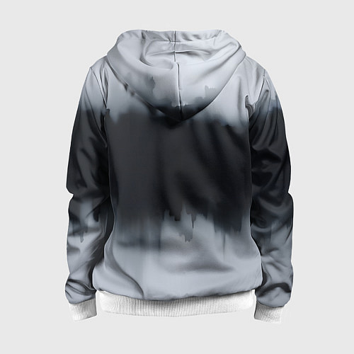 Детская толстовка на молнии Разводы черной краски / 3D-Белый – фото 2