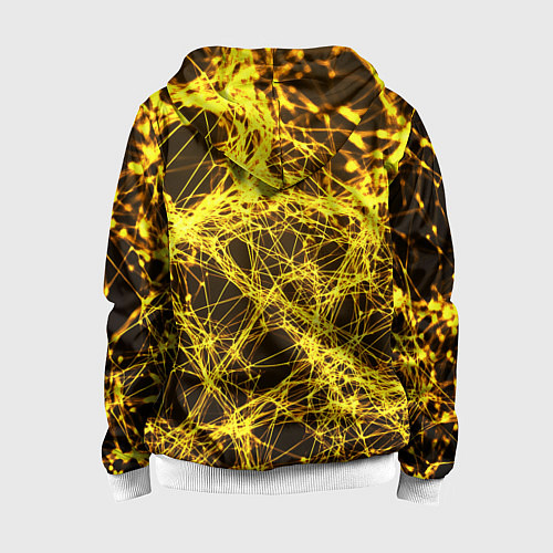 Детская толстовка на молнии Золотые нити текстура / 3D-Белый – фото 2