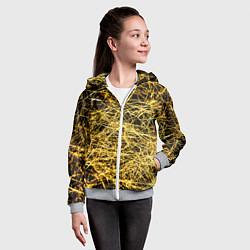 Толстовка на молнии детская Золотое плетение на черном, цвет: 3D-меланж — фото 2