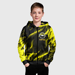 Толстовка на молнии детская Opel огненный стиль, цвет: 3D-черный — фото 2