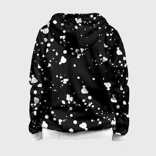 Детская толстовка на молнии Doom белые краски всплеск / 3D-Белый – фото 2