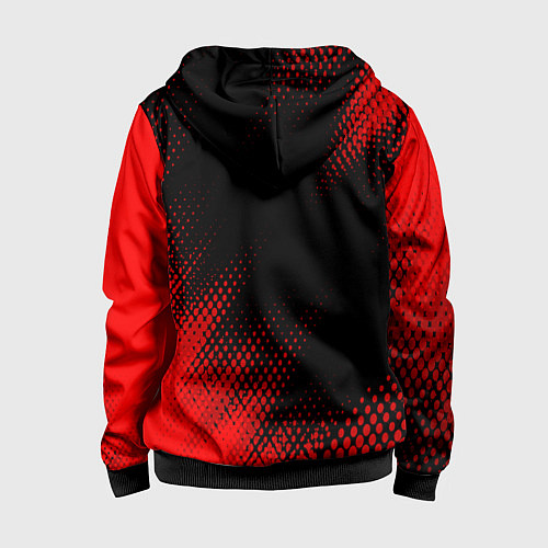 Детская толстовка на молнии Peugeot - red gradient вертикально / 3D-Черный – фото 2