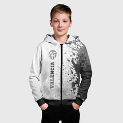 Толстовка на молнии детская Valencia - white gradient по-вертикали, цвет: 3D-черный — фото 2