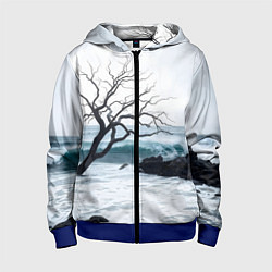 Детская толстовка на молнии Дерево в море
