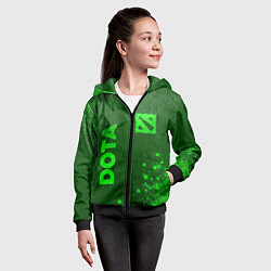 Толстовка на молнии детская Dota - green gradient вертикально, цвет: 3D-черный — фото 2