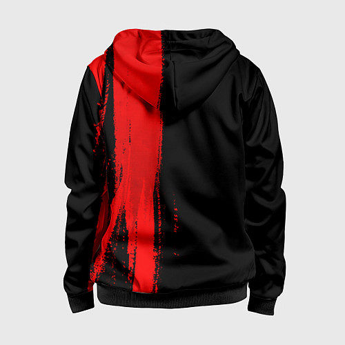 Детская толстовка на молнии Hoffenheim - red gradient по-вертикали / 3D-Черный – фото 2