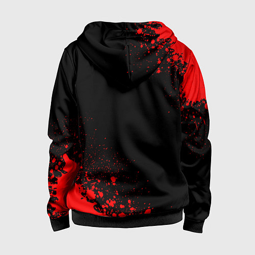 Детская толстовка на молнии Everton - red gradient вертикально / 3D-Черный – фото 2