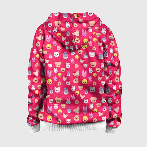 Детская толстовка на молнии Skzoo pattern pink / 3D-Белый – фото 2