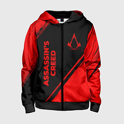 Детская толстовка на молнии Assassins Creed - red gradient вертикально