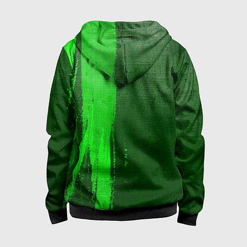 Детская толстовка на молнии Lifan - green gradient по-вертикали / 3D-Черный – фото 2