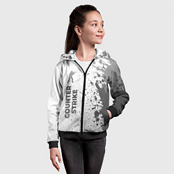 Толстовка на молнии детская Counter Strike - white gradient по-вертикали, цвет: 3D-черный — фото 2