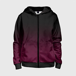 Толстовка на молнии детская Тёмный чёрно-розовый градиент текстурный, цвет: 3D-черный