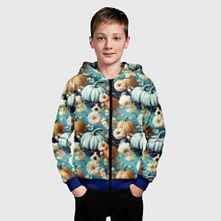 Толстовка на молнии детская Маленькие тыковки, цвет: 3D-синий — фото 2
