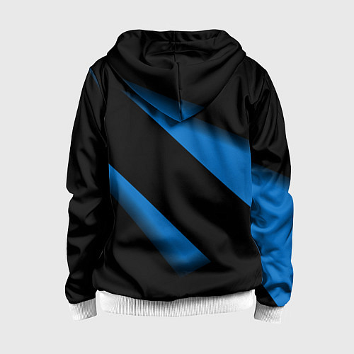 Детская толстовка на молнии Color blue black line / 3D-Белый – фото 2