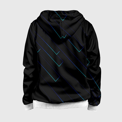 Детская толстовка на молнии Color blue black / 3D-Белый – фото 2