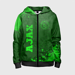 Толстовка на молнии детская Ajax - green gradient вертикально, цвет: 3D-черный