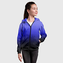 Толстовка на молнии детская Градиент индиго из синего в чёрный, цвет: 3D-черный — фото 2